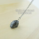 Náhrdelník / SODALIT surový kamínek (32 x 1,5 mm) / Řetízek, přívěsek